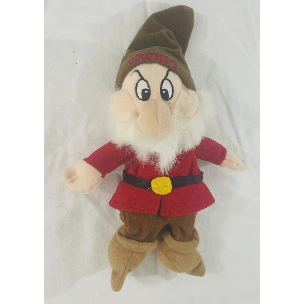 Disney Store Grumpy Plush Toy Snow White & Seven Dwarfs Stuffed Animal 10 1/2